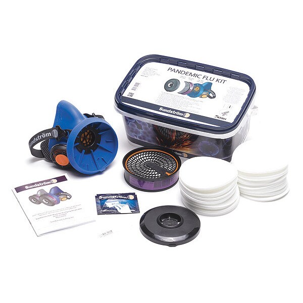 Sundstrom Safety Half Mask Respirator Kit, P100, Snap-In Gasket, Size S 1 Cartridges Included - H05-5421S