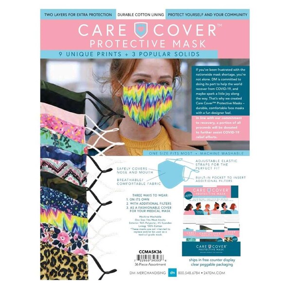 D.M. Merchandising Care Cover Fashion Face Mask - Pack of 36 - 269188