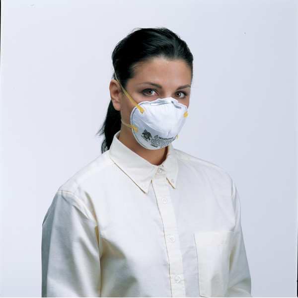 3M Disposable Respirator, P95, Molded, Dual, Non-Adjustable, Metal Nose Clip, M - 8271