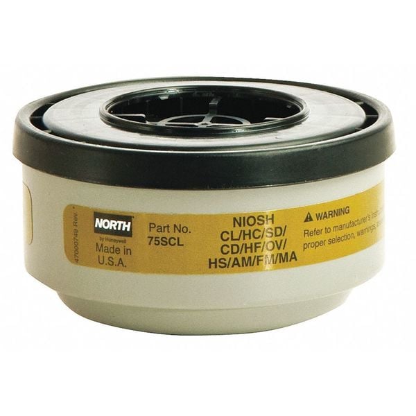 Honeywell North Cartridge, N, Olive, Threaded, North Full or Half Mask Respirators - 75SCL