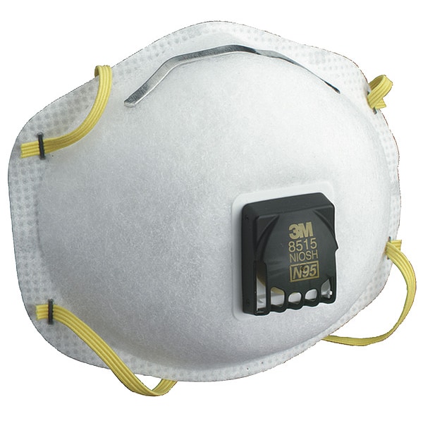 3M N95 Disposable Respirator, Cool Flow Valve, Molded, Dual Headstrap, Welding Respirator, Pack of 10 - 8515