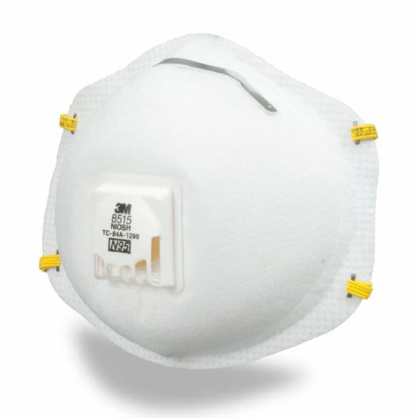 3M N95 Disposable Respirator, Cool Flow Valve, Molded, Dual Headstrap, Welding Respirator, Pack of 10 - 8515