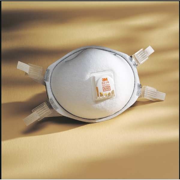 3M Disposable Respirator, N95, Nuisance Organic Vapor, Nuisance Ozone, Molded, Dual, Adjustable, M - 8214