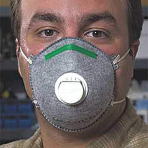 Honeywell North Disposable Respirator, N95, Nuisance Organic Vapor, Molded, Dual, Adjustable, Metal Nose Clip, S - 14110396