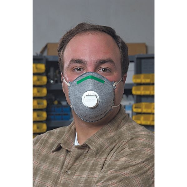 Honeywell North Disposable Respirator, N95, Nuisance Organic Vapor, Molded, Dual, Adjustable, Metal Nose Clip, S - 14110396