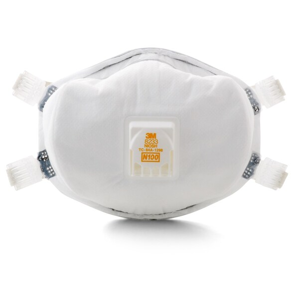 Scotch 3M N100 Lead Paint Removal Disposable Respirator Valved White 1 pc - 8233PA1-B-PS