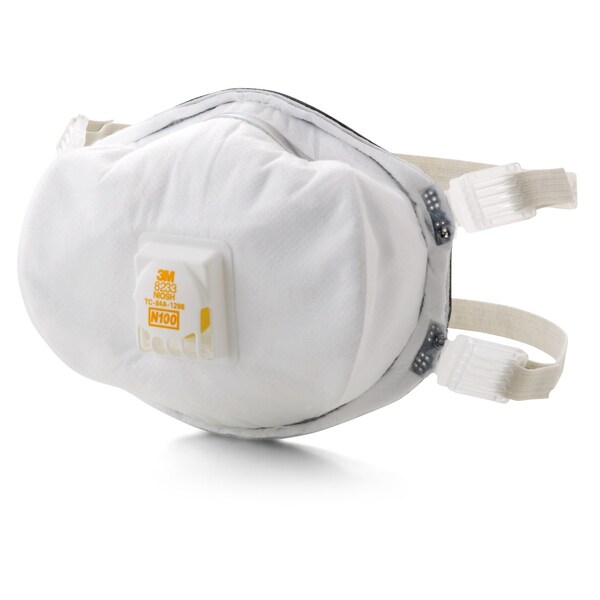Scotch 3M N100 Lead Paint Removal Disposable Respirator Valved White 1 pc - 8233PA1-B-PS