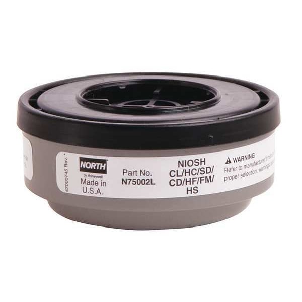 Honeywell North Cartridge, N, White, Threaded, North Full or Half Mask Respirators - N75002L