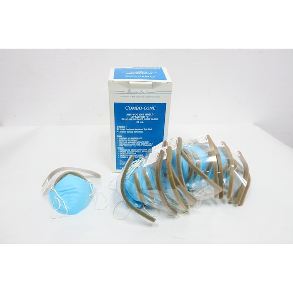 Combo-Cone BOX OF 25 ANI-FOG EYE SHIELD FLUID RESISTANT CONE MASK - 5194-CE