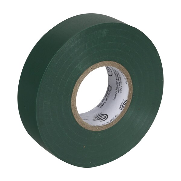 Cinta eléctrica de vinilo verde de grado profesional de Duck Brand, 0.75 pulgadas de ancho x 66 pies de largo - 299014