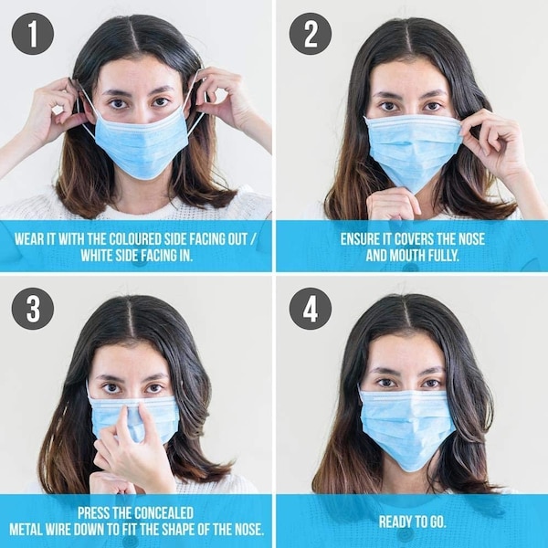 Serenelife Disposable Face Masks - 3 Layer, Breathable Face Masks, Dust Covering (Adult), PK 1000 - SL3PLY1000