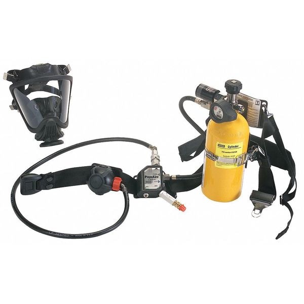 Msa Safety PremAire System Complete Assembly w/Firehawk Slide-To-Connect Regulator, 5-minute 3AL aluminum cylinder - 10045164