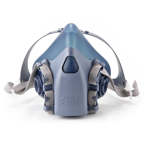 3M Half Mask Respirator Kit:  4 Cartridges Included, 7500 Series, P100 Filter, Storage Bag, Size L - 3PB41-4JG27