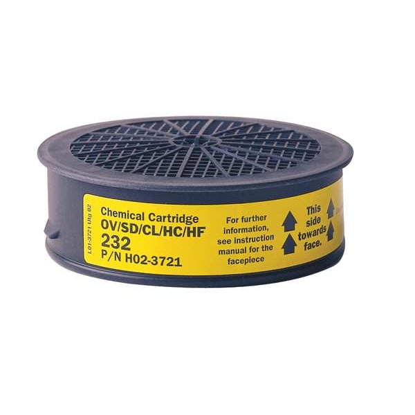 Sundstrom Safety Cartridge, Yellow, Push to Connect, Sundstrom Respirators - SR 232