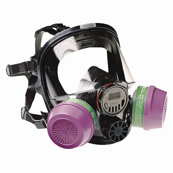 Honeywell North 7600 Series Full-Facepiece Respirator Mask, Medium/Large - 760008A