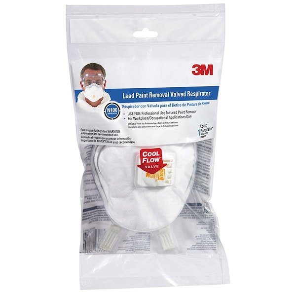 3M Tekk Protection Lead Paint Removal Valved Respirator Mask - 8233PC1-B