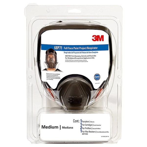 3M Medium Tekk Protection Full Face Paint Project Respirator - 68P71PA1-A