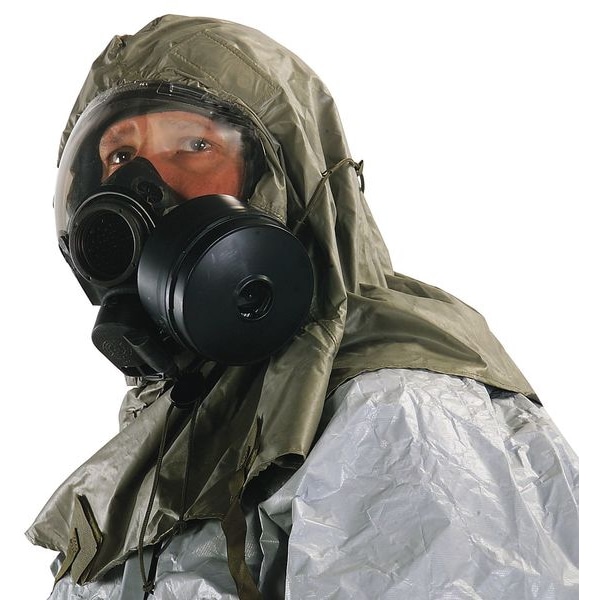 Msa Safety Millennium Gas Mask, Hycar Rubber, 6 Suspension Points, L Mask Size, 0 Canisters Included - 10051288