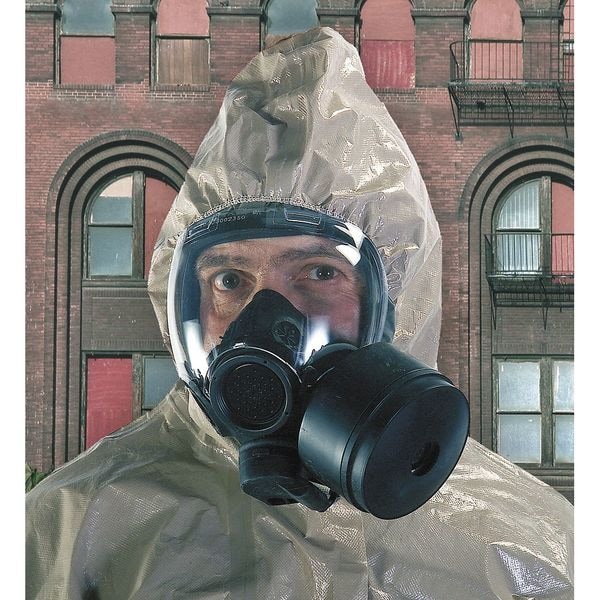 Msa Safety Millennium Gas Mask, Hycar Rubber, 6 Suspension Points, L Mask Size, 0 Canisters Included - 10051288