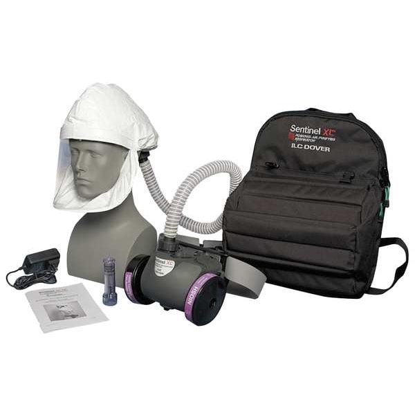 Ilc Dover PAPR System, Sentinel XL, Hood, Belt-Mount, Integrated Elastic Strap, Universal - S-3000-02