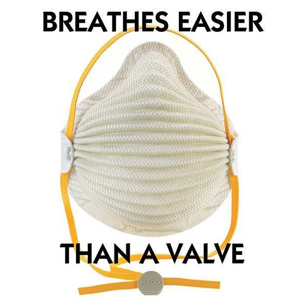 Moldex N95 Disposable Respirator, Molded Nose Bridge, Dual Headstrap/Adjustable, Gray, M/L, Pack of 10 - 4600