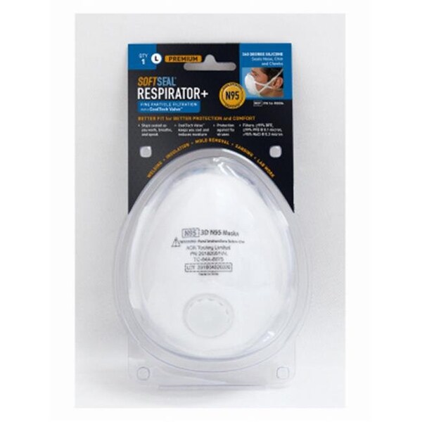 Ddme DDME 240763 N95 Softseal Valved Mask; Large - 240763