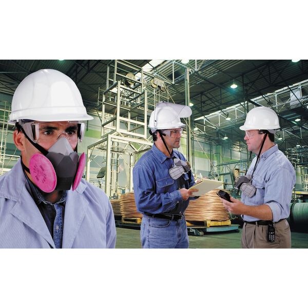 3M Low Maintenance Half Mask Respirator, Thermoplastic Elastomer, Bayonet, Size M - 6200DD