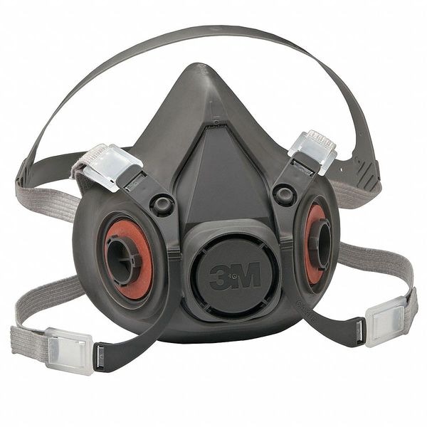 3M Low Maintenance Half Mask Respirator, Thermoplastic Elastomer, Bayonet, Size M - 6200DD