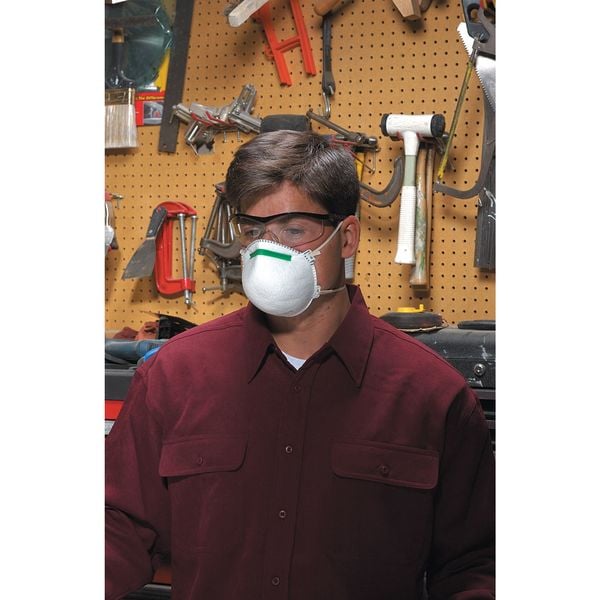 Honeywell North Disposable Respirator, N95, Molded, Dual, Adjustable, Metal Nose Clip, M - 14110391