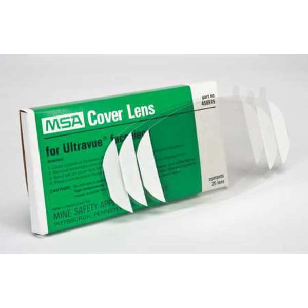 Msa Safety Ultra-Twin/Ultravue Cover Lens, Clear, Box of 25 - 456975