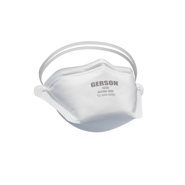 Gerson NIOSH N95 Particulate Respirator, Pouch Style, Individually Wrapped, 50 Pack, Case of 4, 200PK - 083230