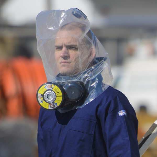 Ilc Dover SCape Disposable Emergency Escape Hood, PAPR System, 30 min Escape Duration, Polyethylene Hood - 6000-11300-03