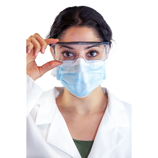 Safe Handler Disposable 3 Ply Outdoor and Indoor Dust Facemask, Blue (50-Pack) - SH-D3PFM-BL-50