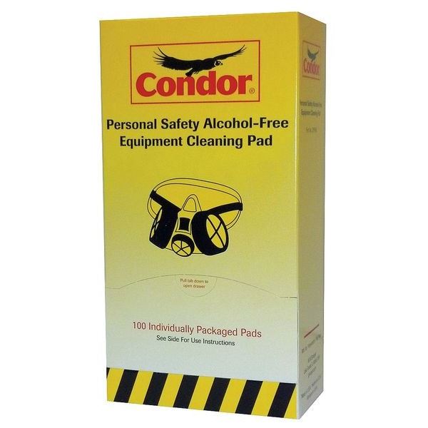 Condor Respirator Wipes, Alcohol Free, PK100 - 22PN89