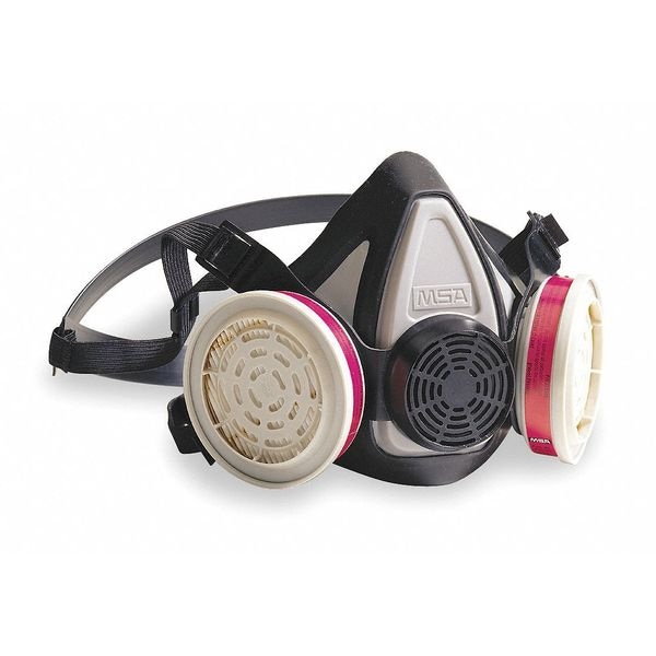 Msa Safety Half Mask Respirator, Advantage 200 LS Series, Not Rated, Bayonet, Size L 0 Cartridges Included - 815700