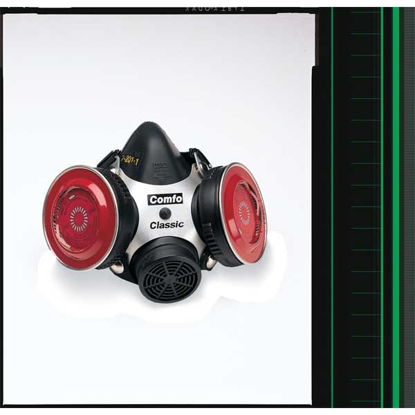 Msa Safety Half Mask Respirator, Comfo Classic Series, Not Rated, Threaded, Size M 0 Cartridges Included - 808071