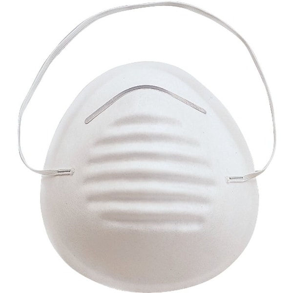 Prosource Disposable Dust Mask, 514 in L x 414 in W Mask, Polypropylene Facepiece, White - TGE-DM01