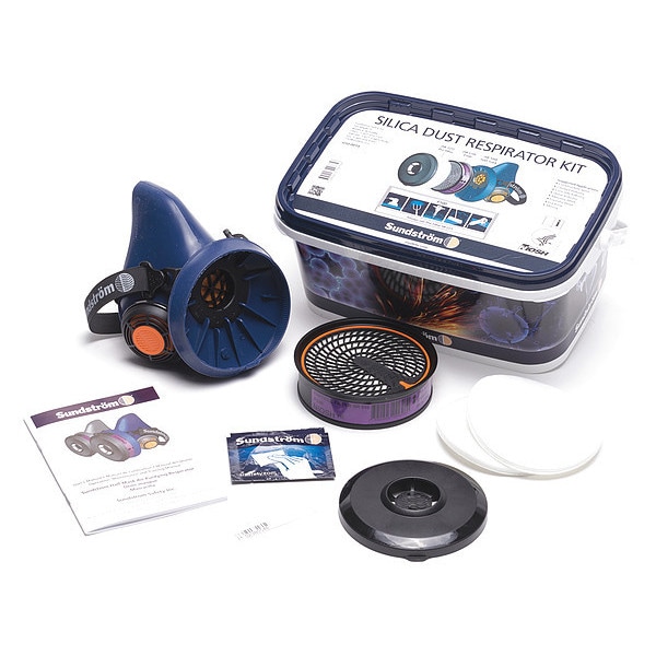 Sundstrom Safety Half Mask Respirator, SR 100, SR 510 Series, P100, Snap-In Gasket, Size M 1 Cartridges Included - H10-0014