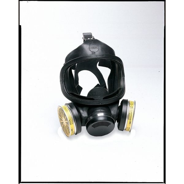 Msa Safety Full Face Respirator, Ultra-Twin Series, Not Rated, Threaded, Size M 0 Cartridges Included - 471286
