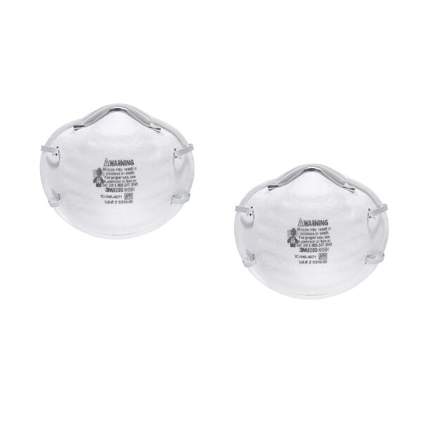 Scotch 3M N95 Sanding and Fiberglass Respirator White 2 pk - 8200H2-C