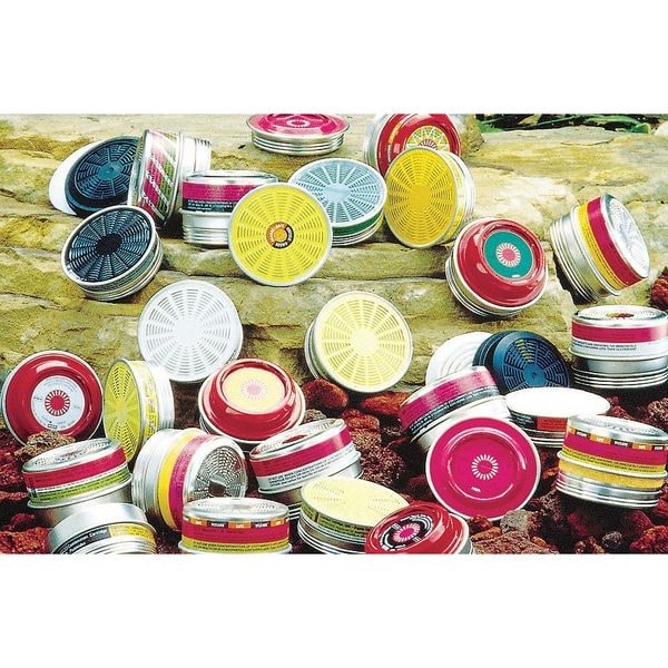 Msa Safety Cartridge, Comfo Classic, White, Threaded, MSA(R) Comfo and Ultra Twin Respirators - 464032