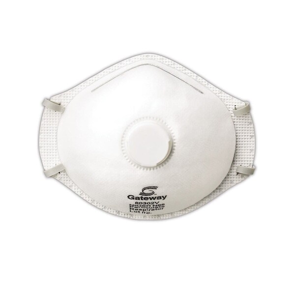 Gateway Safety Truair Dispos. N95 Respirator W/Vent, 10/Dispenser, Med/Lg, 10PK - 80302V