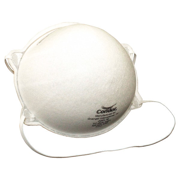 Condor N95 Disposable Respirator, Universal, Metal Nose Clip, 20-Pack - 22EL78
