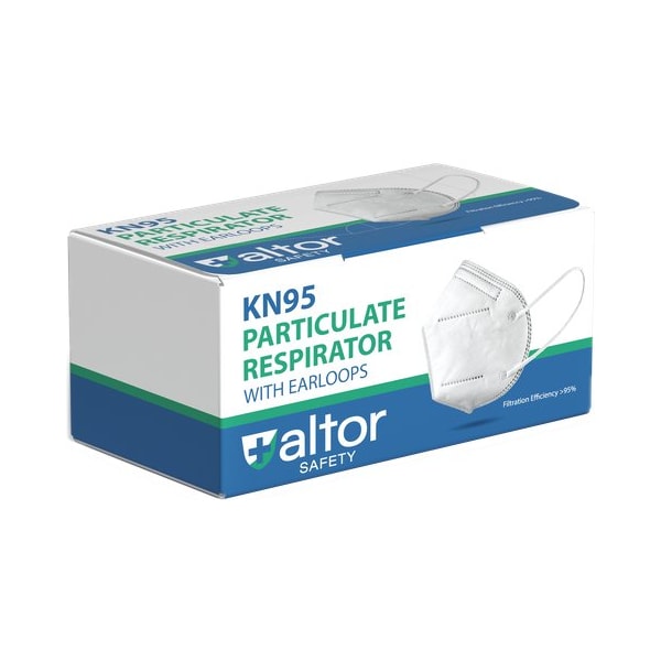 Altor Safety Adult Respirator, Not Rated, Flat-Fold, Dual, Non-Adjustable, Molded Nose Clip, S/M - 62280