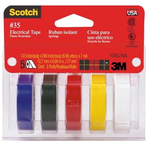 Cinta eléctrica de .5 x 240 pulgadas de 3M; Paquete de 5 - 812154