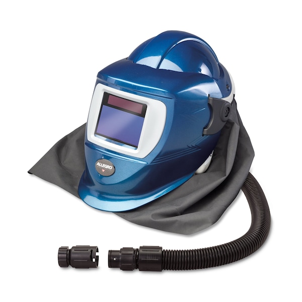 Allegro Industries Deluxe Supplied Air Shield & Welding Helmet w/LP Adapter, Blue - 9904-DW
