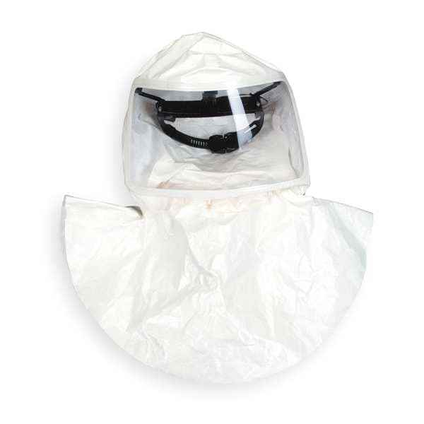 Msa Safety Tychem SL Hoods, 4 Pack, Double Bib, Threaded Connector, w/Suspension - 10083382