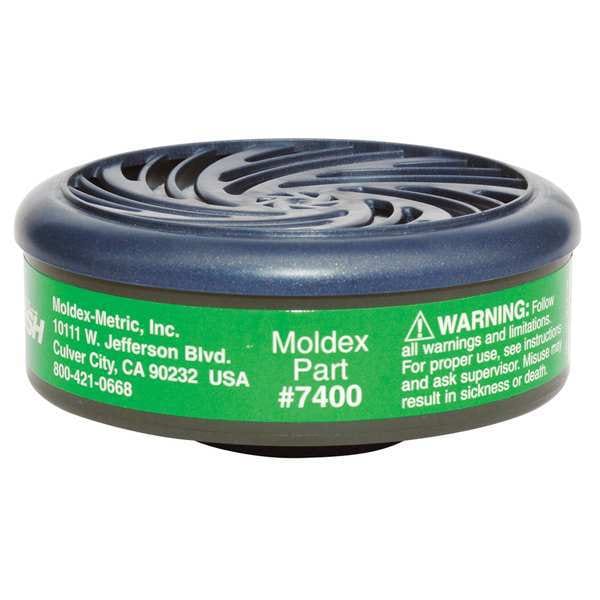 Moldex Cartridge, 7000, Green, Bayonet, Moldex 7000/7800/9000 Series Respirators - 7400