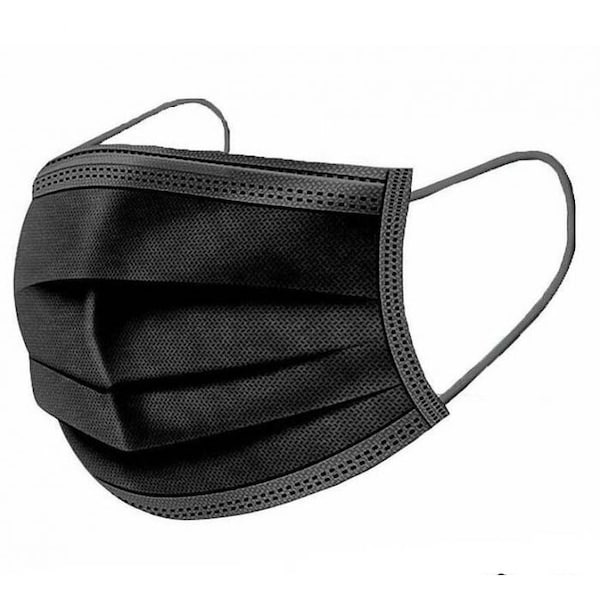 Zoro Select Case of Face Masks, 3PLY, Black, 50-Count, 40PK - 3PLYBLACK