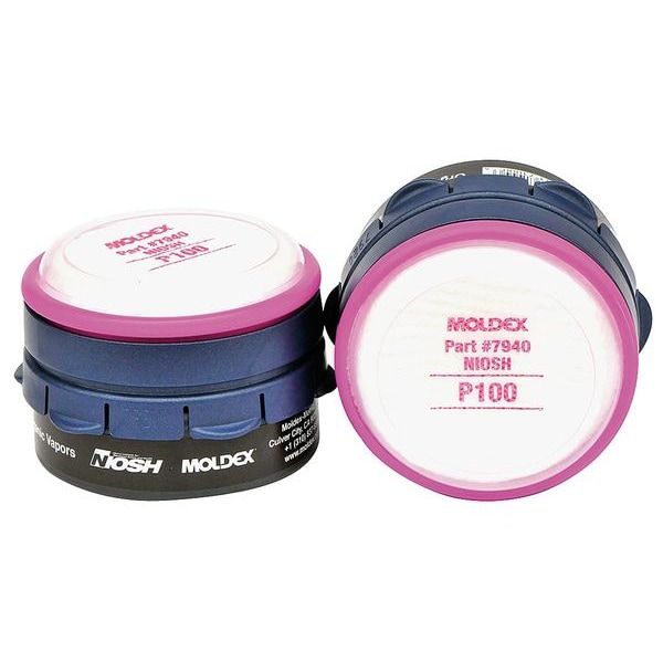 Moldex Combination Cartridge/Filter, 7000, Magenta, Bayonet, Moldex 7000/7800 or 9000 Series Respirators - 7140